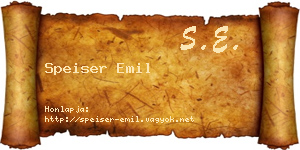 Speiser Emil névjegykártya