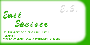 emil speiser business card